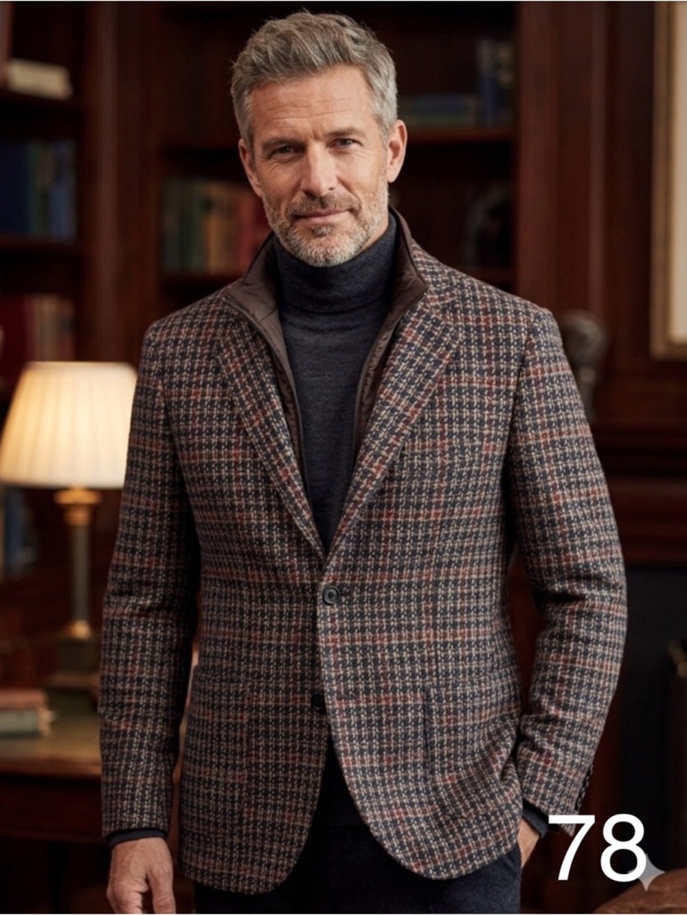 Pauri & Casati Men's Brown Glen Plaid Wool-Blend Blazer - Tailored Sport Coah